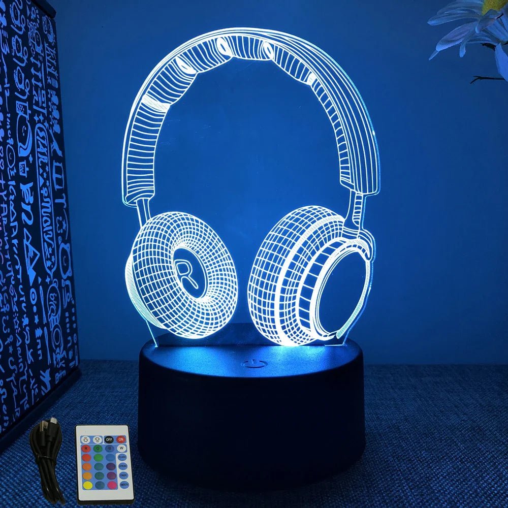 Neon Gamer 3D LED Night Light RGB – Gaming Table Lamp for Kids, Bedroom & Gamer Room