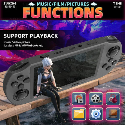4.5-Inch Portable Retro Handheld Game Console — 854x480 Screen, Multi-Emulator PS1 Support, MP3 & Video, Two-Player Ready