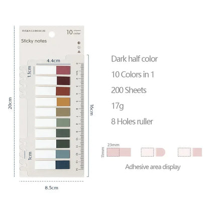 Sticky Notes Stationery Set 200 Sheets Stationery Posted for books it Memo Pad Bookmark Adhesive Notepad Sticky tabs