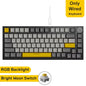 82-Key Hot-Swappable Mechanical Keyboard with Rotary Volume Knob, USB Wired & 2.4GHz Wireless, Monochrome Backlight