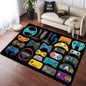 Fashion Crystal Pile Gaming Carpet with Video Game Controller Game Room Carpet Bedroom Full Pile Non-Slip Carpet
