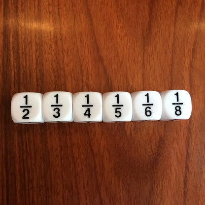 10 PCS/Set White/Green/Red Fractional Number Funny Dice Education Game Accessory  16*16 mm
