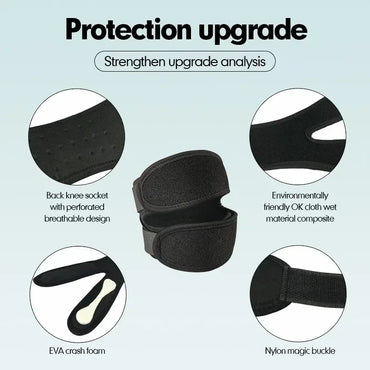 1-Pack Pressurized Knee Wrap Sleeve Elastic Knee Support Brace with Protective Pad for Basketball Tennis Cycling
