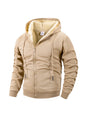 Winter Men’s Fleece Zipper Jacket – Thick Windproof Hooded Coat for Casual Wear & Outdoor Sports