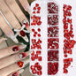 180pcs AB Flatback Glass Nail Rhinestones - Multi-Shape Gems for DIY Nail Art