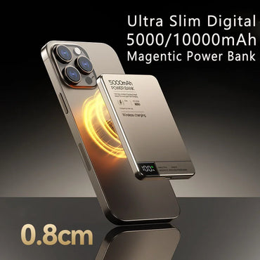 10000mAh Magnetic Wireless Power Bank 20W PD Fast Charge Qi Magnetic Charger for MagSafe-Compatible & Qi Smartphones