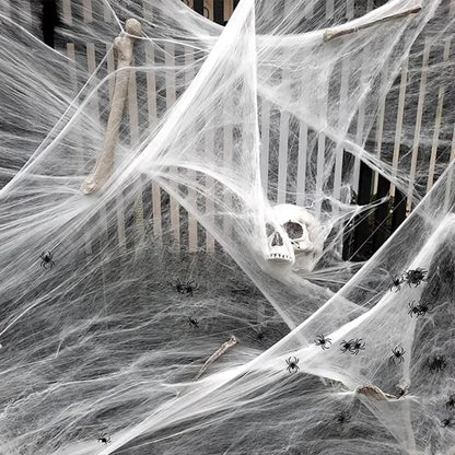 Artificial Spider Web Halloween Decoration with Spider