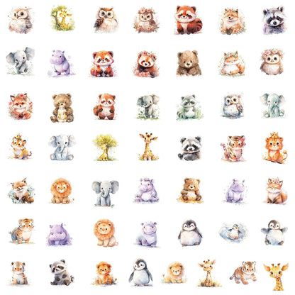 10/30/50pcs Kawaii Cartoon Animal Graffiti Stickers Cute Decals Kids Toys Phone Case Laptop Phone Suitcase Stationery Sticker