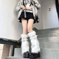 White Faux Fur Leg Warmers Y2K Goth Knee-High Boot Covers