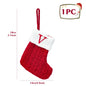Christmas Socks Knitting Snowflake Letter Stocking Christmas Decoration for Home 2024 Xmas Tree Ornament Gift Navidad Natal A-Z