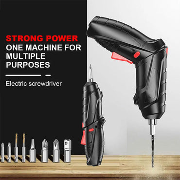 3.6V Rechargeable Cordless Electric Screwdriver Set – 1800mAh USB Mini Power Drill with LED Light for Home DIY