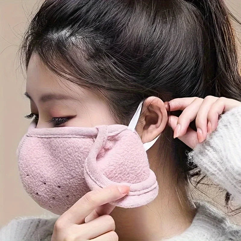 Winter Fleece Windproof Face Mask Balaclava - 3D Cut, Breathable Ear Protection, Unisex, Grey, Black or Pink