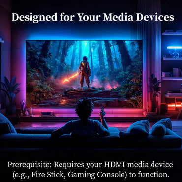HDMI Sync LED TV Backlight Strip - Dynamic Ambience Lighting for TV, Streaming Sticks & Gaming Consoles