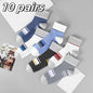 10PCS Men’s Mid-Calf Cotton Socks – Solid Color, Versatile for All Seasons