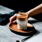 High Borosilicate Heat-Resistant Ribbed Glass Latte Mug - 200ml/300ml Clear Handleless Coffee & Beverage Cup