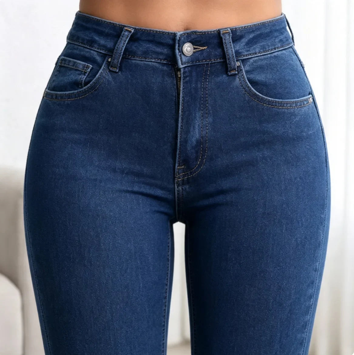 New Women's Elastic Slimming Bell Bottom Jeans Butt Lifting Waist
