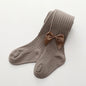 Baby Girls Cotton Mesh Tights with Bowknot - Infant & Toddler Pantyhose 0-4 Years