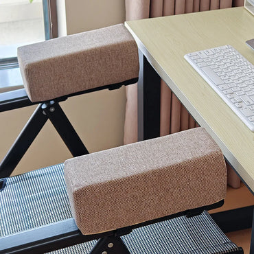 PU Foam Armrest Cushion Pad for Office & Gaming Chair, Linen-Style Elbow Rest — Removable Washable Cover, 10.6 x 4.7 x 3.9 in (27 x 12 x 10 cm)