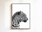 Fashion Stylish Wall Art Print - Trendy Leopard Roar Print - Black and White - Home Decor - Printable Wall Art Digital Download