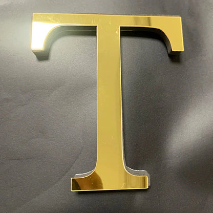 Gold Mirror 3D Letter Wall Stickers – Acrylic Peel & Stick Decor