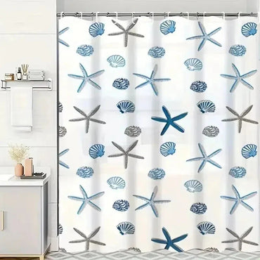 Patterned Waterproof Shower Curtain – PEVA Bathroom Partition & Decor