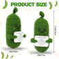 Emotional Support Pickles Handmade Mini Funny Cucumber Gift Cute Handwoven Ornaments Crochet Knitting Doll Christmas Gift