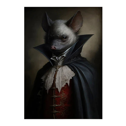 Retro Crow Witch Bat Skull Dark Academia Gothic Victorian Style Wall Art Canvas Painting Poster Print Halloween Gifts Room Decor