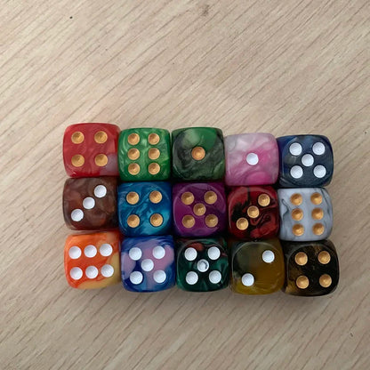 5pcs/set Two Colors Dice Puzzle Board Game Accessory  6 Sided Point Dice Funny Game 16mm
