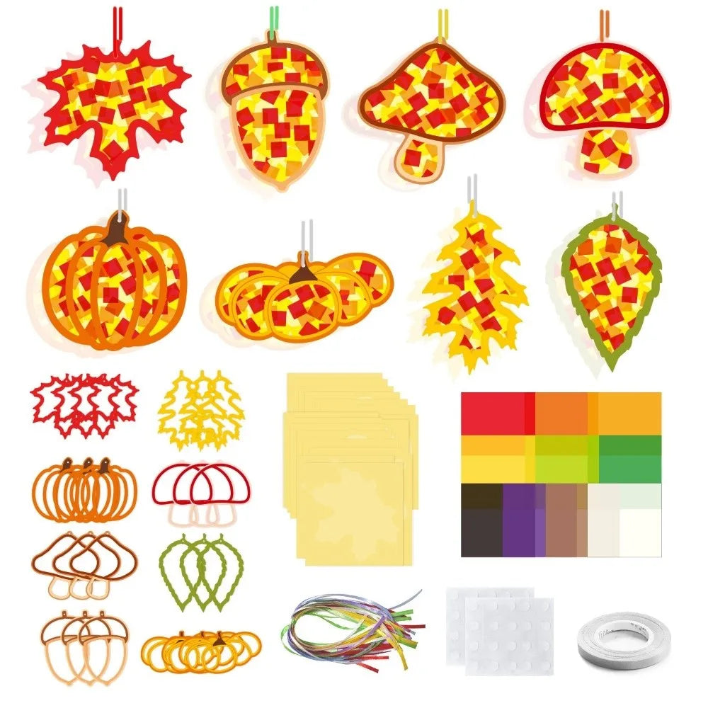 Halloween Handmade Paper-Cutting DIY Decoration Set - Cute Spooky Handcrafted Paper Craft for Home, Party & Family Activity - Set 1 & Set 2