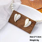 White Flower & Butterfly Dangle Earrings – Acrylic Pearl Heart Jewelry