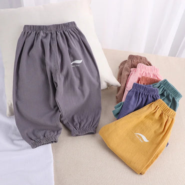 Kids Anti-Mosquito Cotton Bloomers - Lightweight Summer Air-Conditioning Pants for Boys & Girls, Ages 1-5