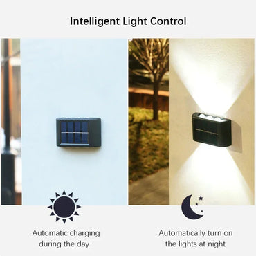 Solar LED Wall Light - Waterproof Dusk-to-Dawn Outdoor Fence & Garden Lamp for Porch, Yard, Walkway, Camping