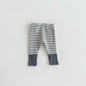 Cotton Patchwork Baby Leggings – Candy Color Striped Pants for Infants 12–36 Months, Unisex Elastic Waist