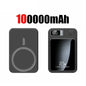 Magnetic Wireless Power Bank 100000mAh / 50000mAh – 22.5W Fast Charger, Portable Power Pack with LED Display, Type-C & Qi Wireless