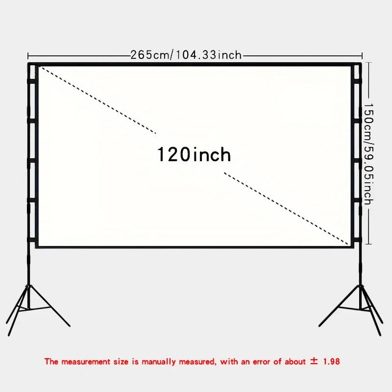 Double triangular bracket projection screen, more stable and not afraid of wind, easy to install, with storage bag