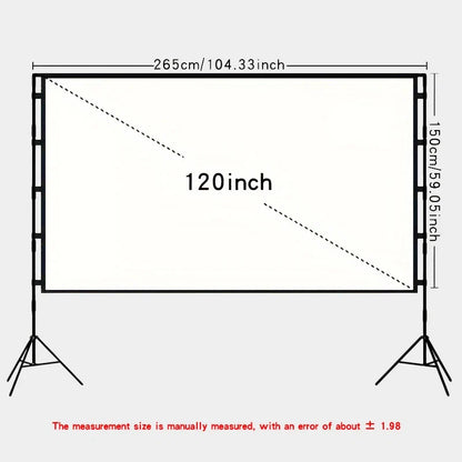 Double triangular bracket projection screen, more stable and not afraid of wind, easy to install, with storage bag