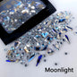 180pcs AB Flatback Glass Nail Rhinestones - Multi-Shape Gems for DIY Nail Art