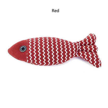 Burlap Fish Cat Toy — Interactive Chew-Resistant Teeth-Cleaning Fish Toy for Cats