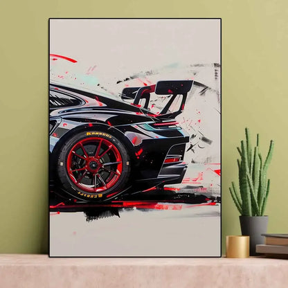 Fashionable Popular Super Sports Car GT3 RS Graffiti Wall Art, HD Canvas Print Poster, Home, Living Room, Room Decoration