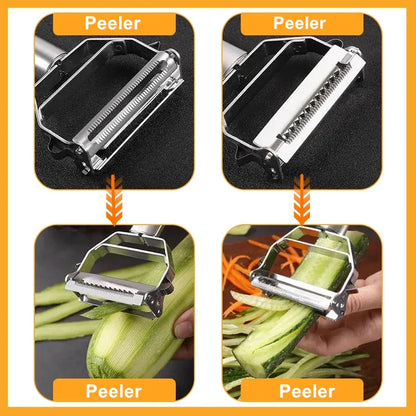 Stainless Steel Double-Head Vegetable Peeler - Multi-Function Fruit & Melon Peeler