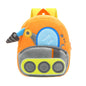 Excavator Plush Toddler Backpack for Ages 1-3, Cartoon Engineering Kids School Bag