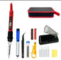 80W Adjustable Temperature Soldering Iron Kit with LCD, Ceramic Heater, Soldering Tips, Tweezers & Solder Wire