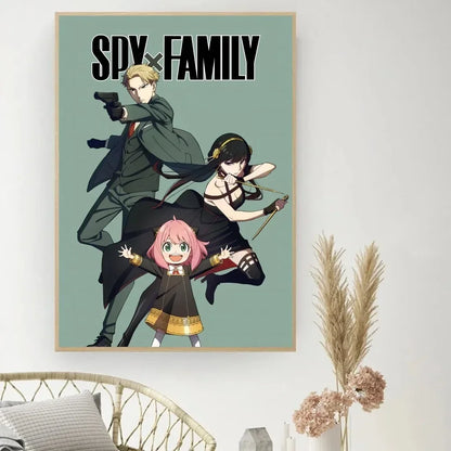 Classic Retro Wall Art, Anime "Spy X Family", HD Canvas Printed Poster, Home Living Room Bedroom Decorative Painting
