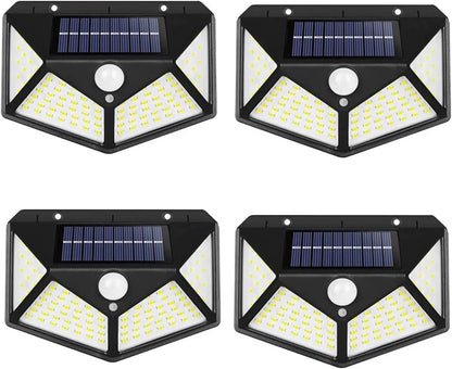 100-LED Solar Wall Light with PIR Motion Sensor - Outdoor Solar Powered Garden & Pathway Lamp