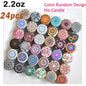 36-Pack Floral Tin Candle Jars 2.2 oz (approx. 62 g) Colorful Patterned Metal Candle Tins