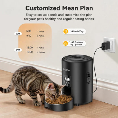 2L (67.6 fl oz) Automatic Pet Feeder – Smart Kibble Dispenser with Button Control, Programmable Auto Feeder for Cats & Small Dogs
