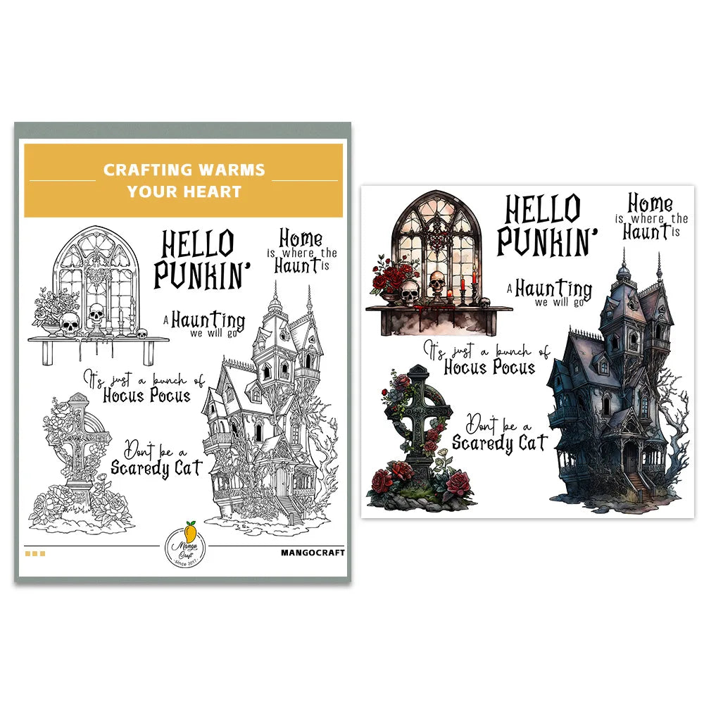 Halloween Transparent Silicone Stamp Set, Coded Designs