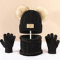 3pc 2-12Y Autumn and Winter Children's Hats and neck Gloves Set, cute, comfortable and warm, hats for boys and girls