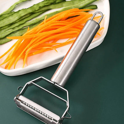 Stainless Steel Double-Head Vegetable Peeler - Multi-Function Fruit & Melon Peeler