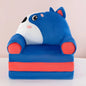 Foldable 3-Layer Plush Kids Sofa Chair Cartoon Baby Seat with Removable Cover